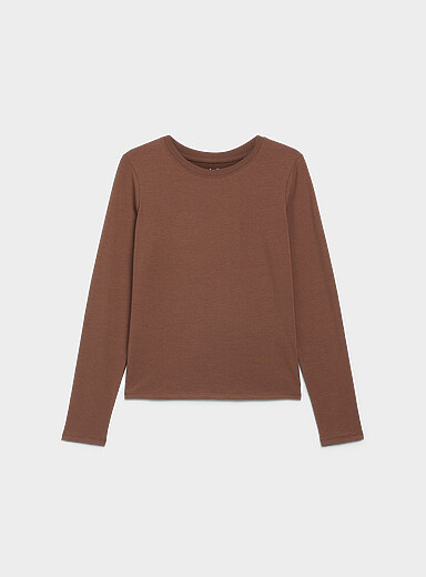 Le t-shirt manches longues coton bio <b>Coupe ajust&eacute;e</b>