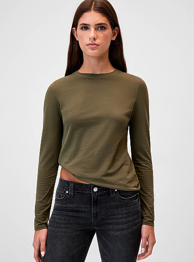 Organic cotton long-sleeve T-shirt <b>Slim fit</b>