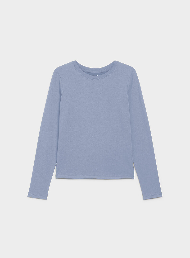 Twik: Le t-shirt manches longues coton bio <b>Coupe ajust&eacute;e</b> Noir pour femme
