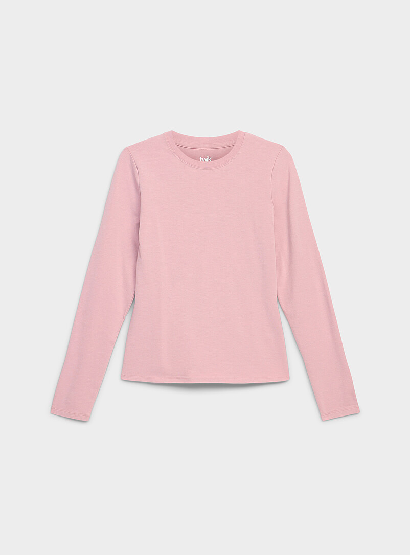Twik: Le t-shirt manches longues coton bio <b>Coupe ajust&eacute;e</b> Noir pour femme