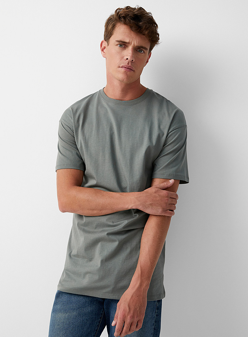 Le 31 Green Organic cotton longline T-shirt for men