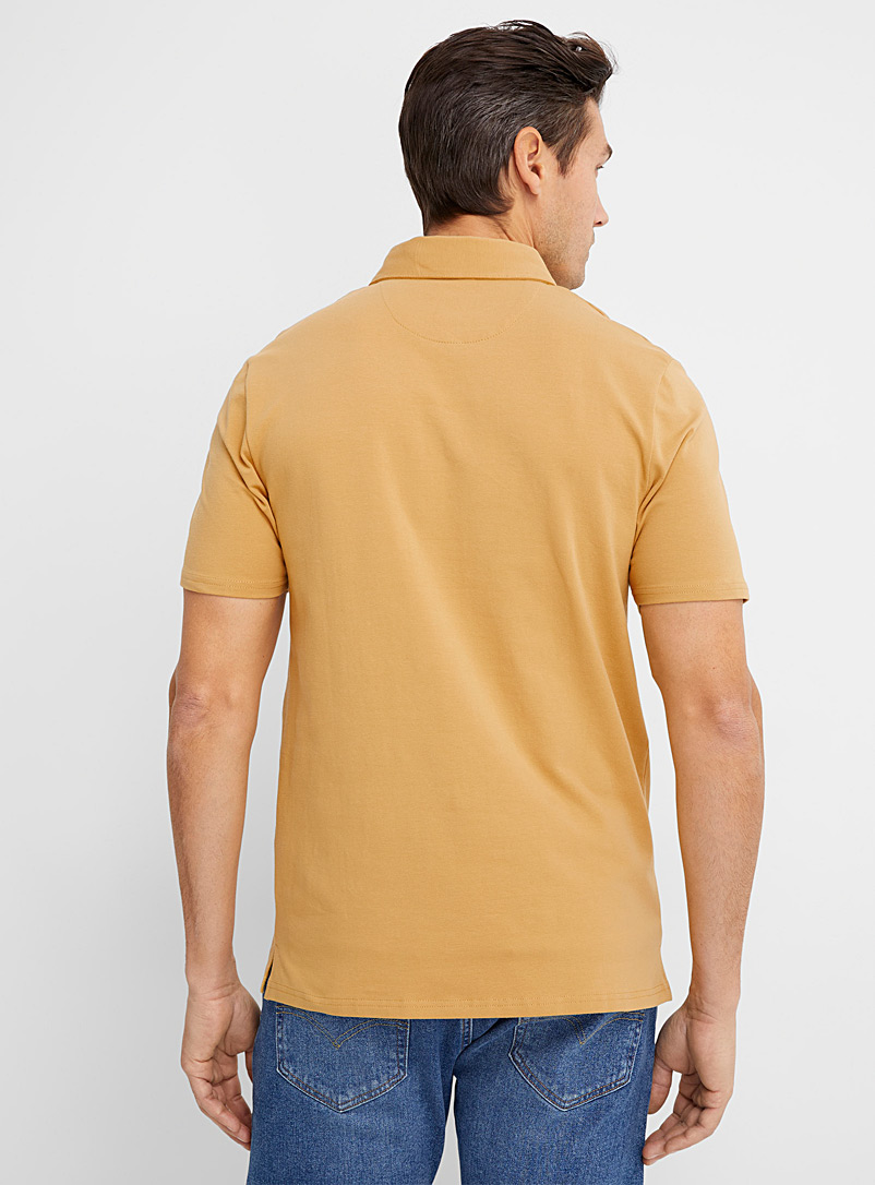Le 31 Sand Solid organic cotton polo for men