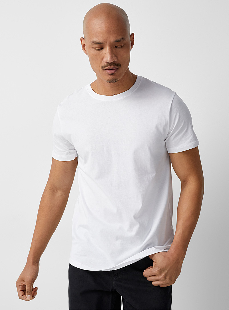 Le 31: Le t-shirt coupe ajustée coton bio Blanc pour homme