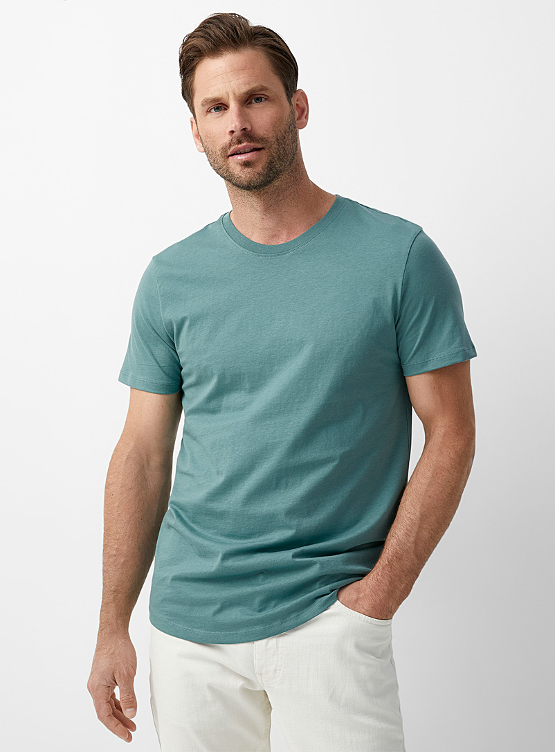 Le 31: Le t-shirt coupe ajustée coton bio Sarcelle pour homme