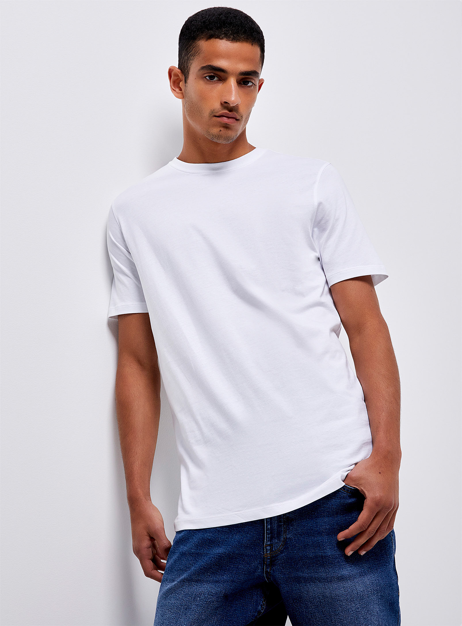Le 31 100% Organic Cotton Crew-neck T-shirt Standard Fit In White