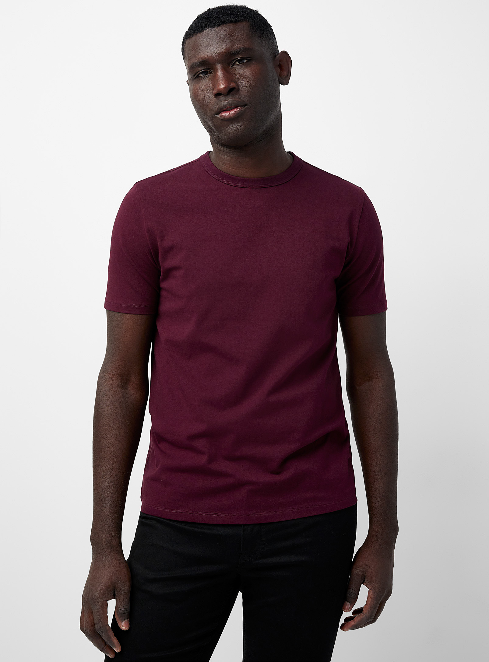 Le 31 Stretch Jersey Crew-neck T-shirt In Ruby Red