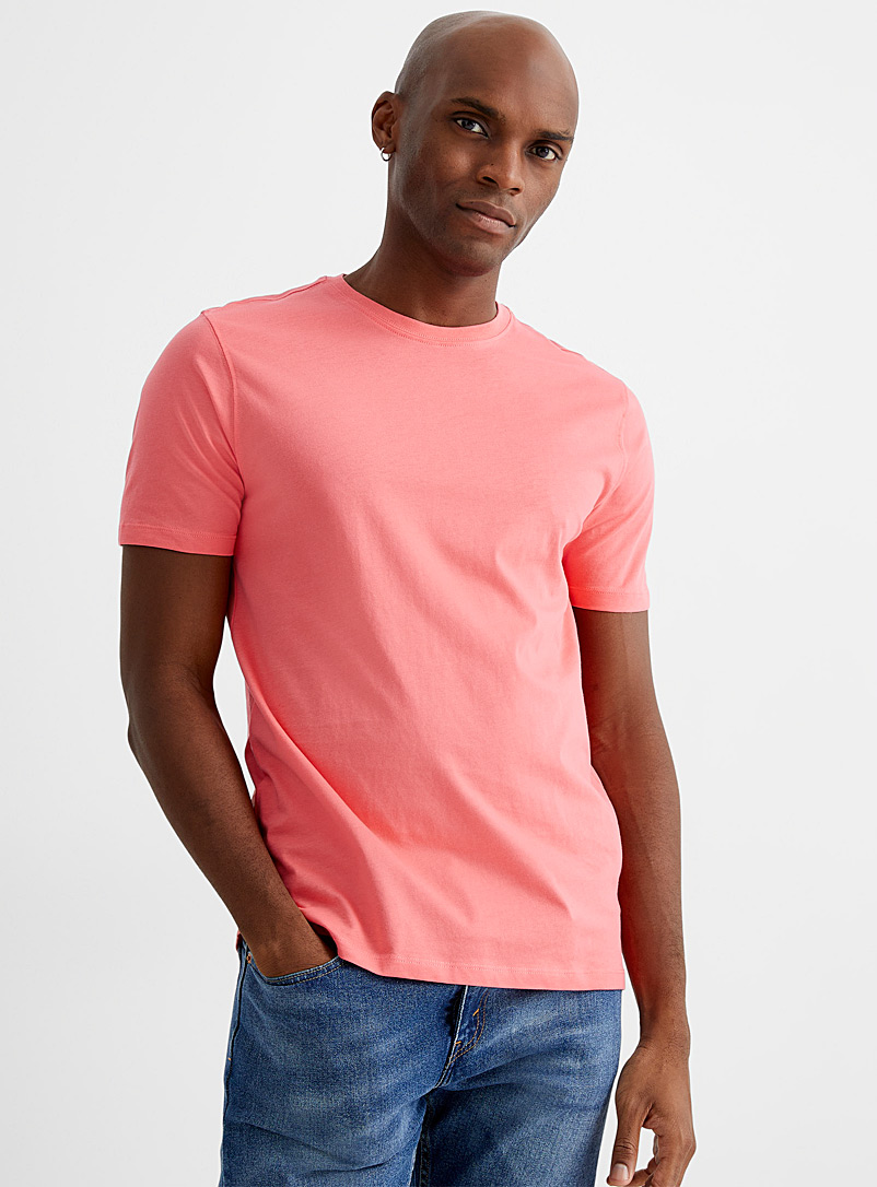 Gant cotton T-shirt in coral orange with contrast logo 