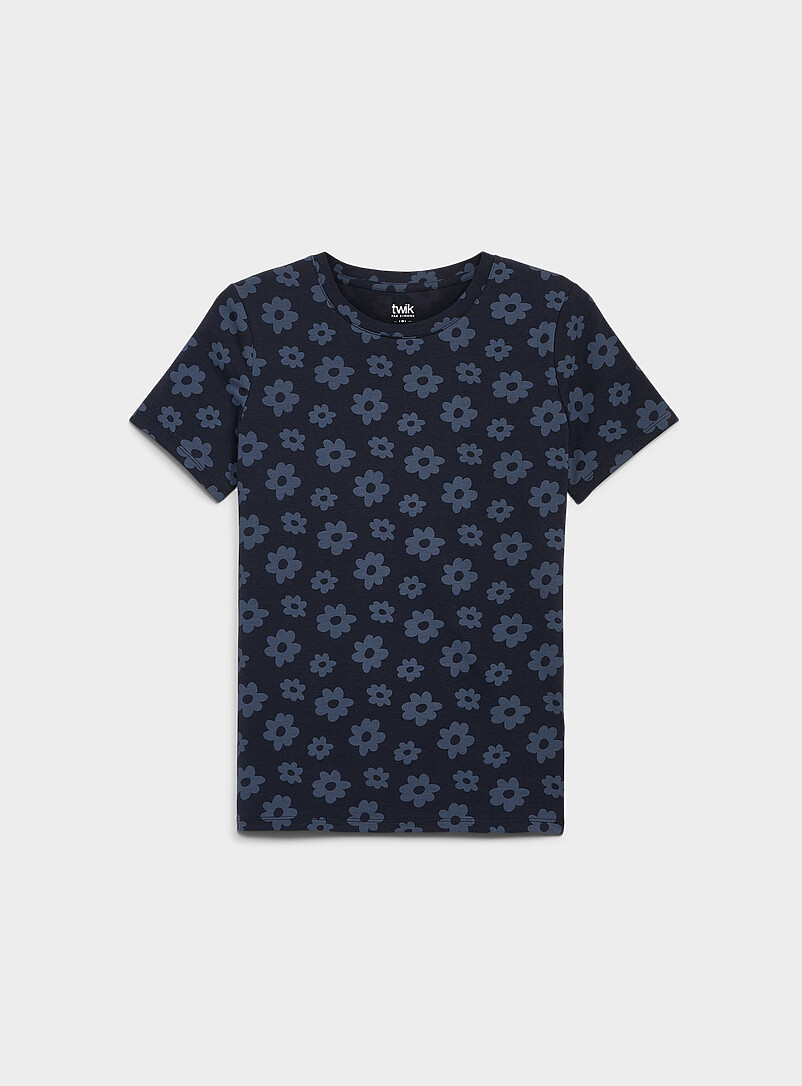 Printed Lightweight Crew-Neck T-Shirt Slim Fit