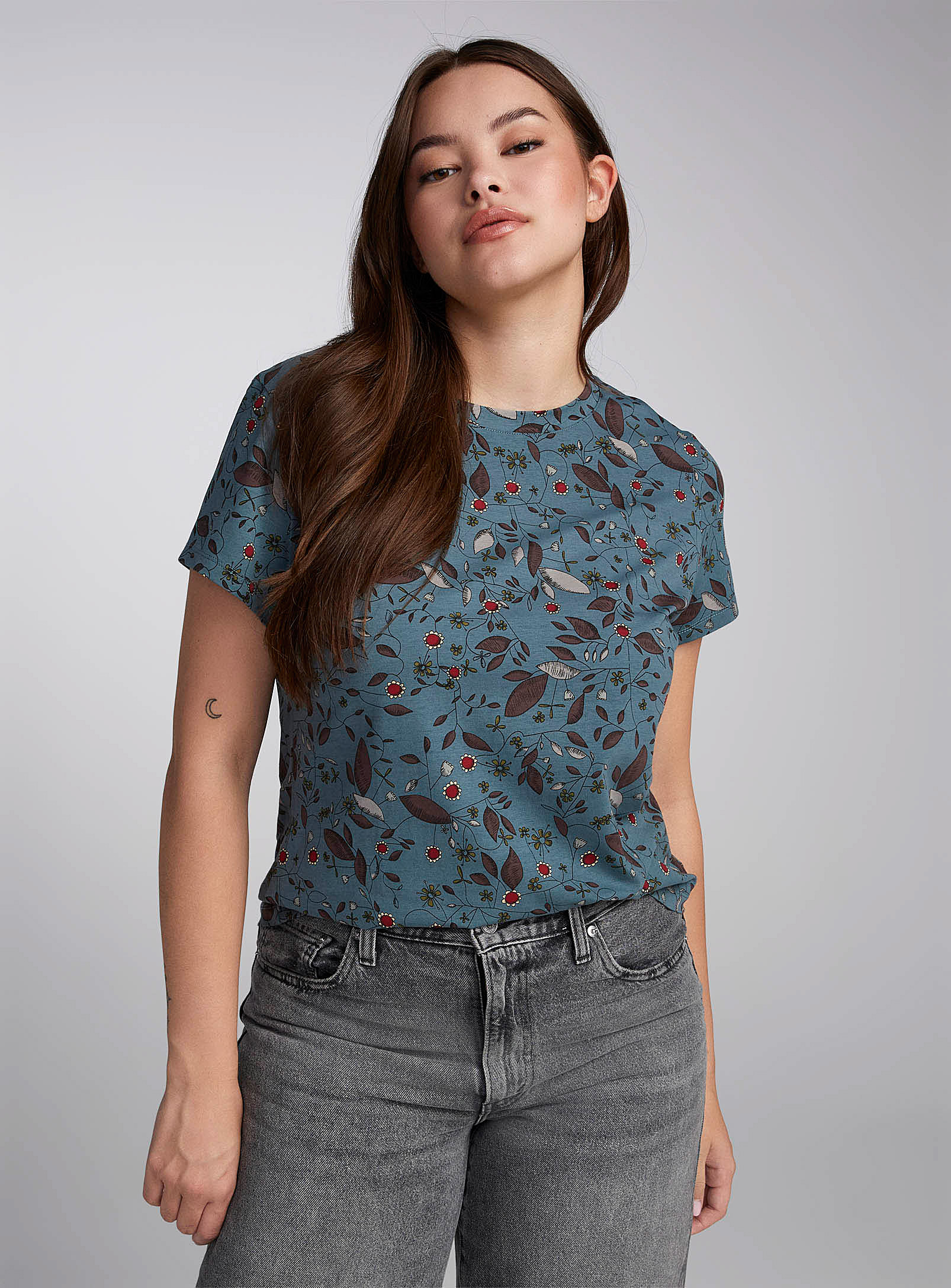 Twik Printed Fitted T-shirt In Blue