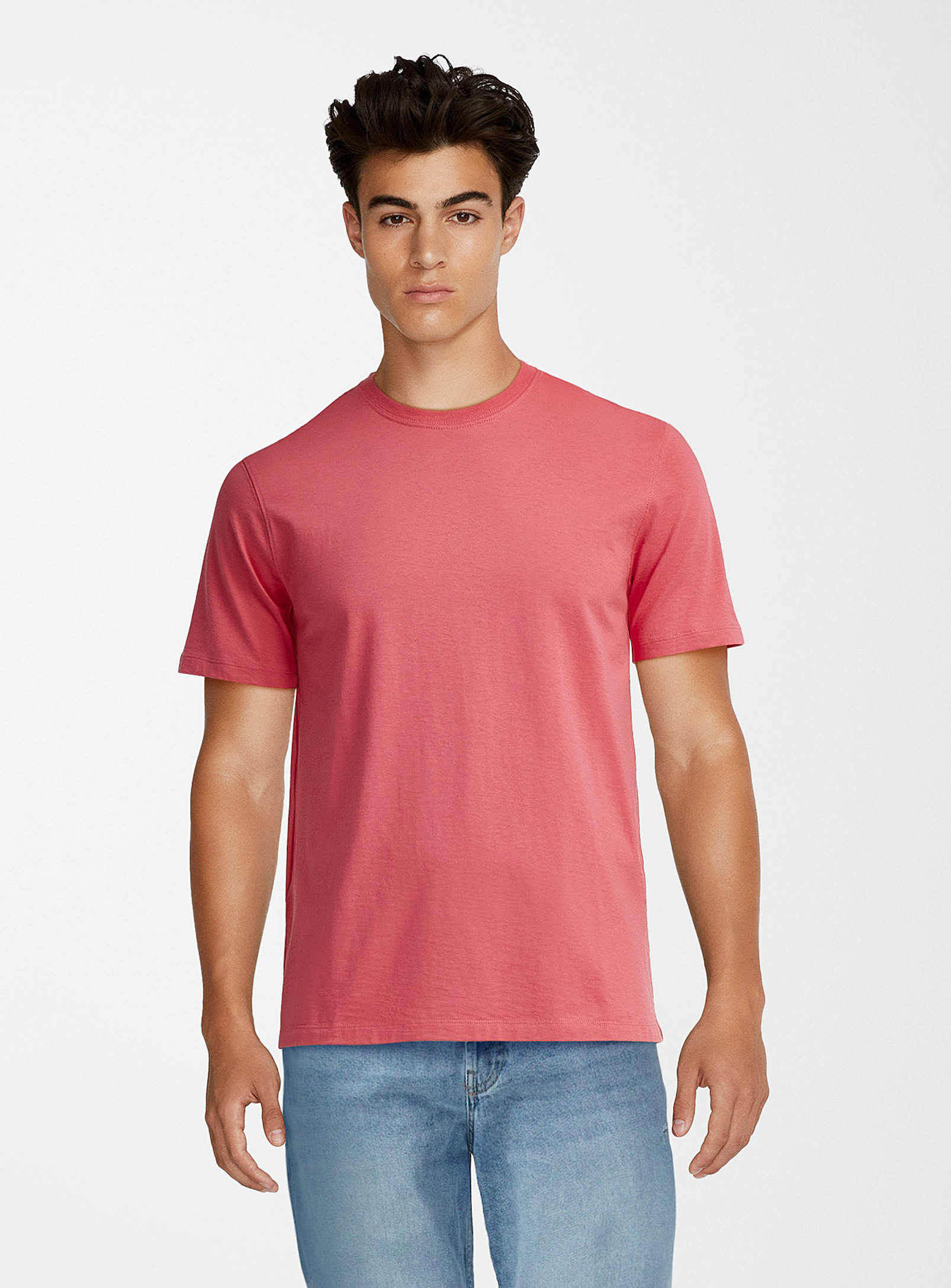 Le 31 Colourful Pure Organic Cotton Crew-neck T-shirt Standard Fit In Fuchsia