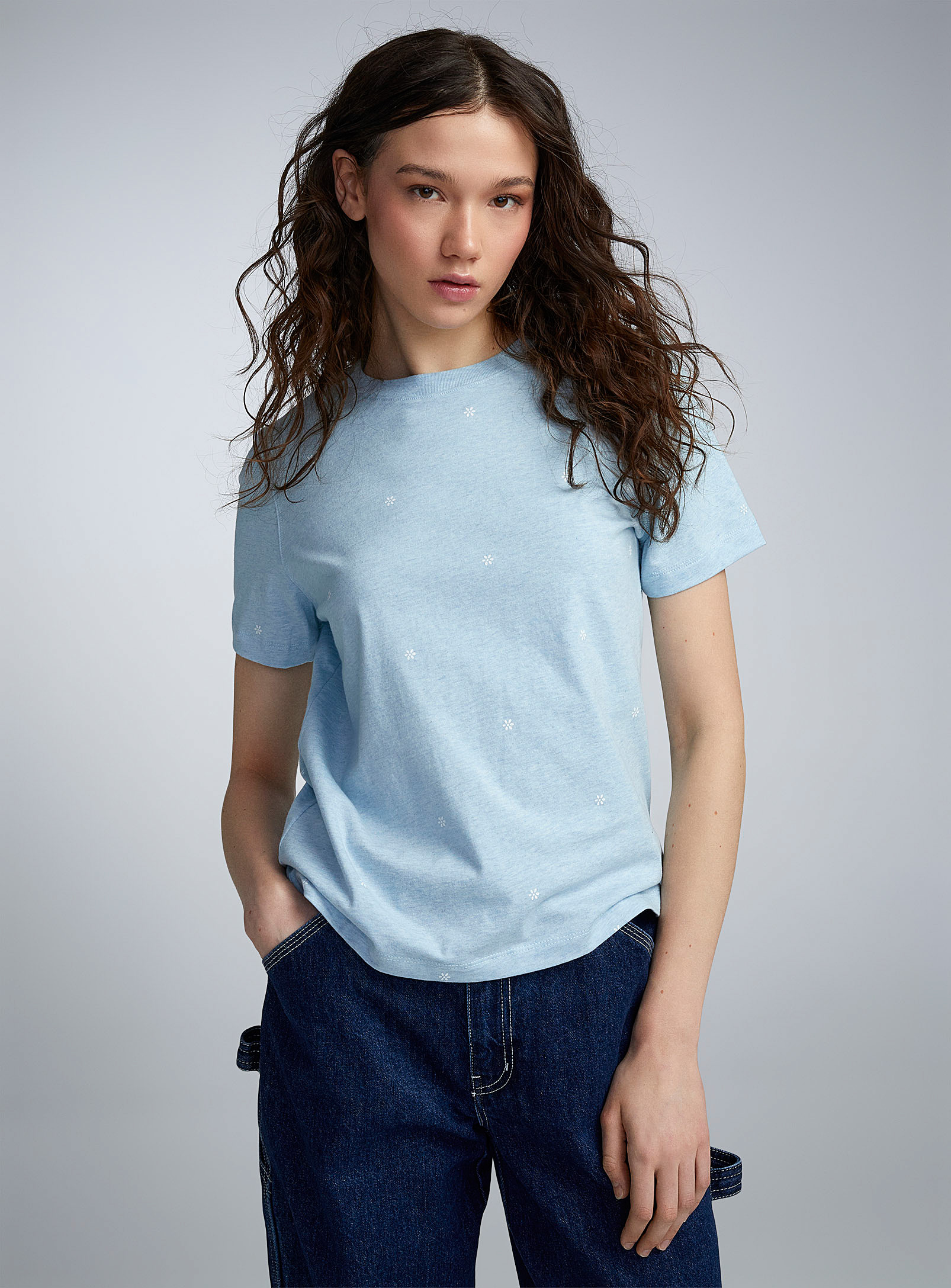 Twik Boxy Printed T-shirt Relaxed Fit In Baby Blue