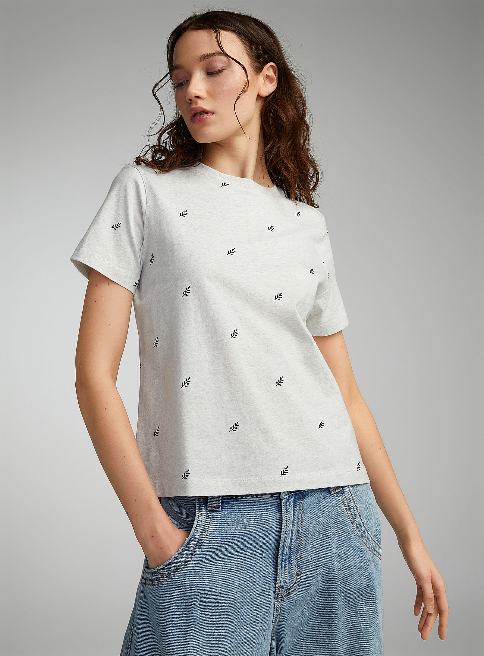 Twik Boxy Printed T-shirt Relaxed Fit In Silver