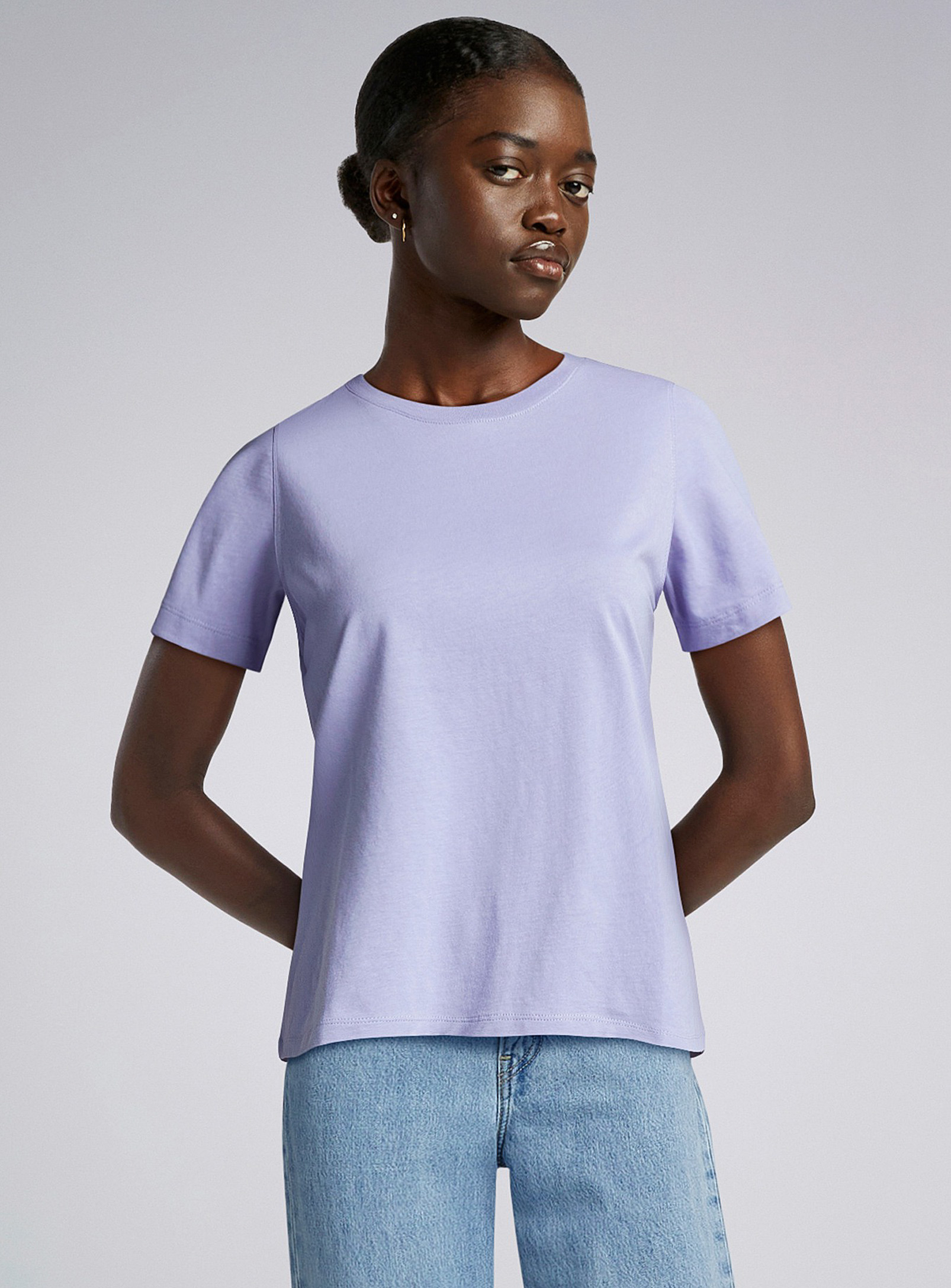 Twik Solid Thin Jersey Crew-neck Tee Relaxed Fit In Teal