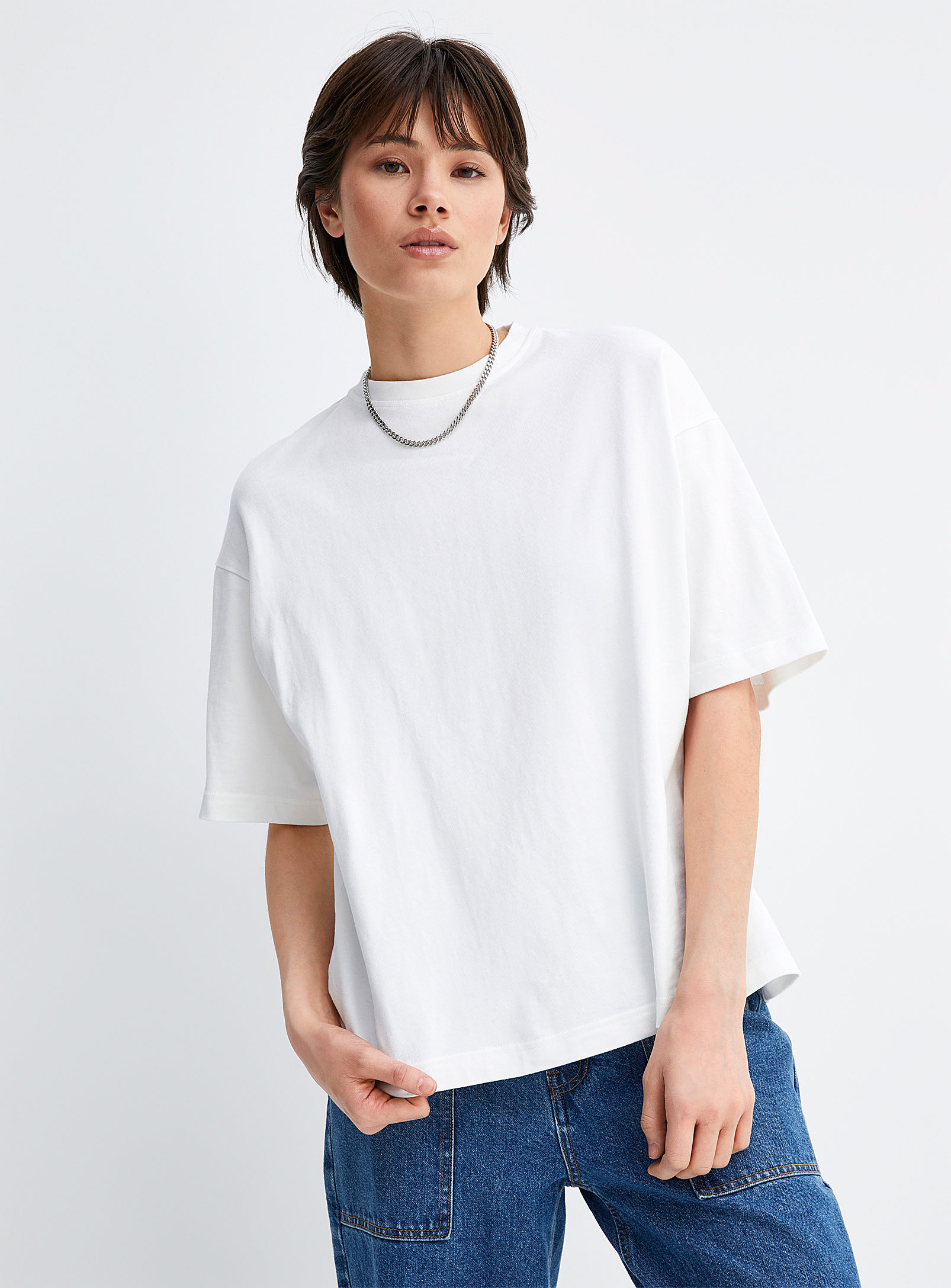Twik Thick Jersey Loose Tee In White
