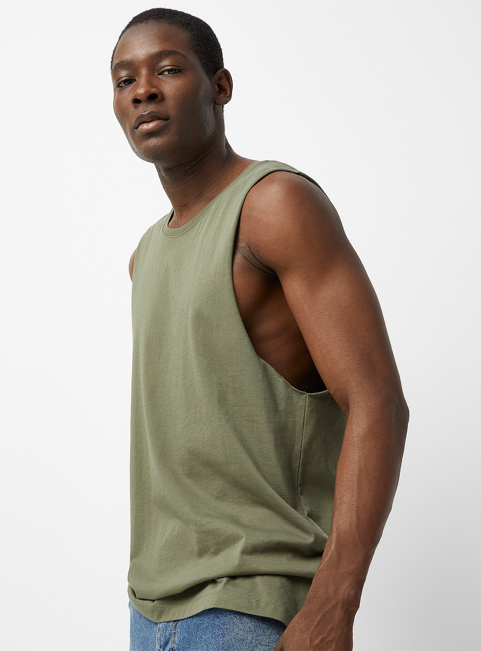 Le 31 Longline Sleeveless T-shirt Standard Fit In Green