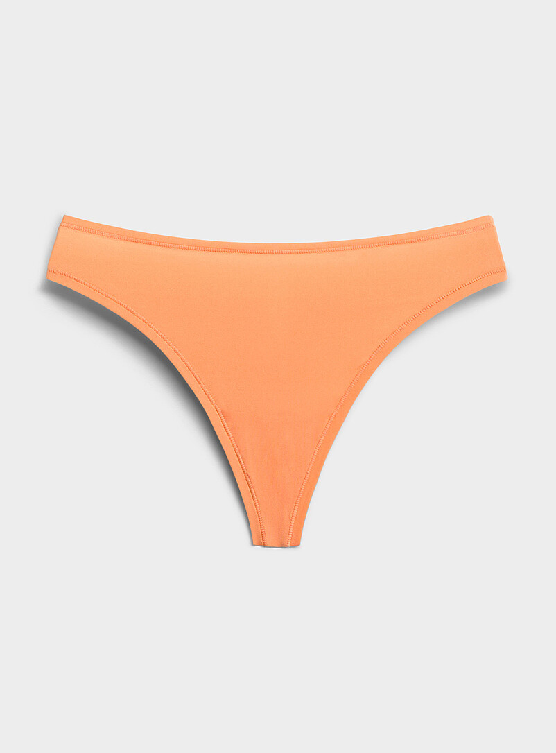 Ultra-soft stretch high-cut thong Recycled nylon product image (primary)