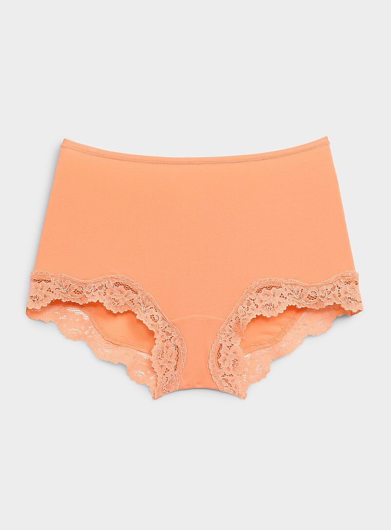 Lace Trim Solid Boyshort Nylon And Recycled Nylon