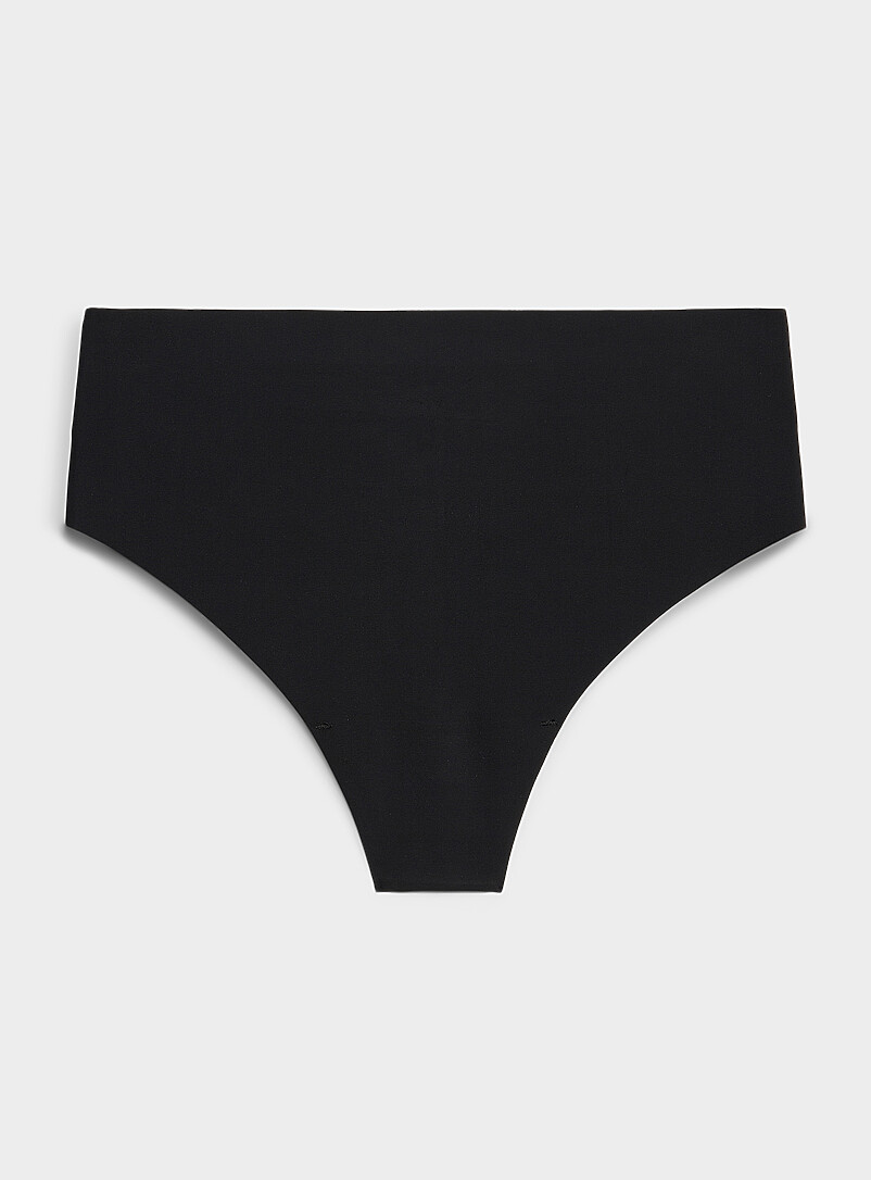 Stretch Microfibre High-Waist Thong Recycled Nylon