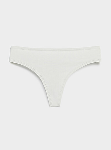 Miiyu Light Grey Plain thong Cotton for women