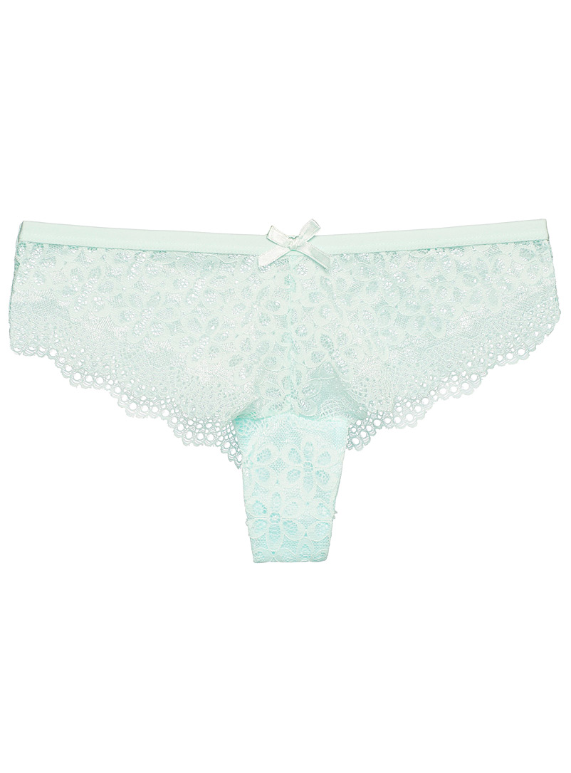 Miiyu Teal Lace flowers Brazilian panty for women