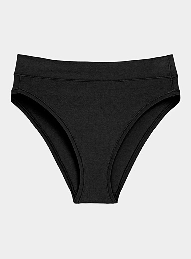 Plain high-cut bikini panty Cotton