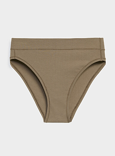 Miiyu: Le bikini &eacute;chancr&eacute; uni Coton Taupe pour femme