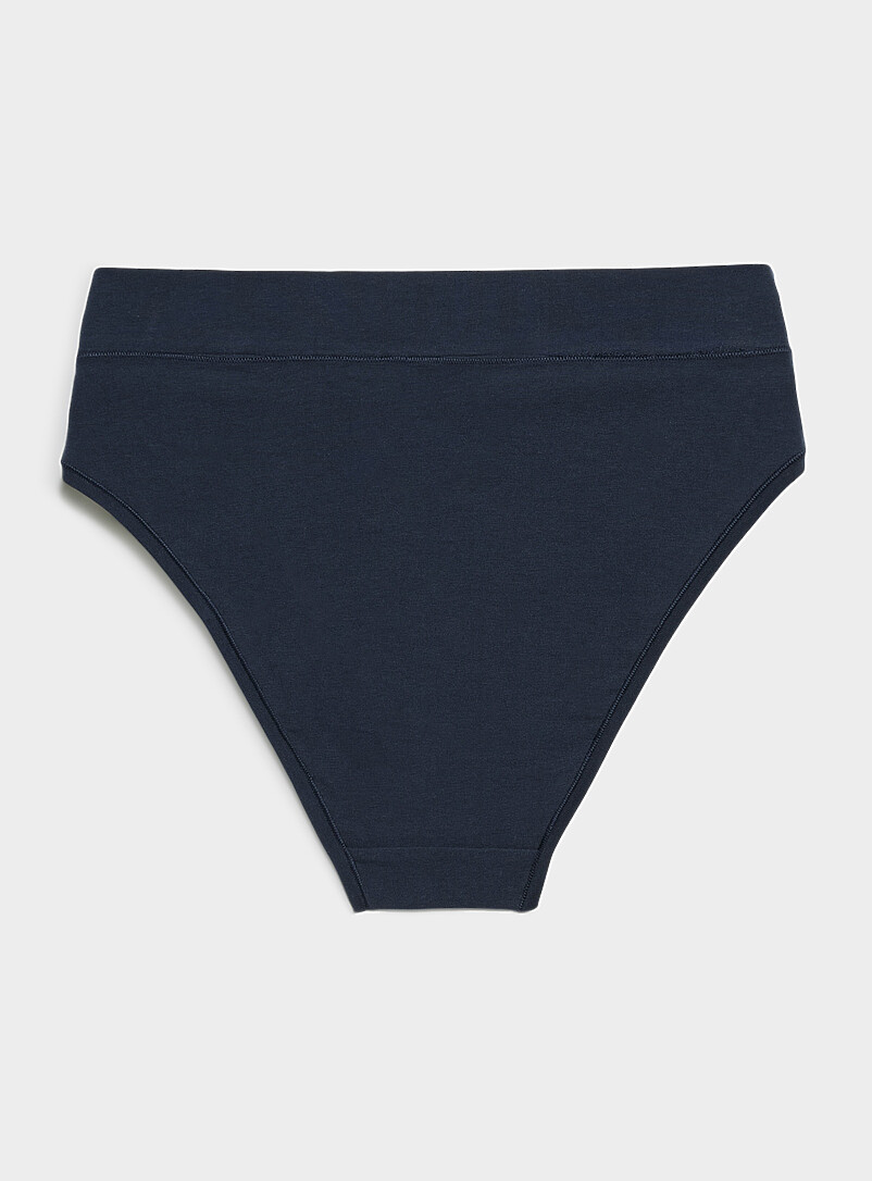 Miiyu: Le bikini &eacute;chancr&eacute; uni Coton Bleu marine - Bleu nuit pour femme