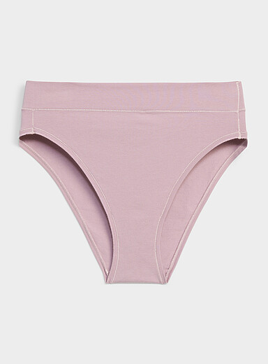 Plain high-cut bikini panty Cotton