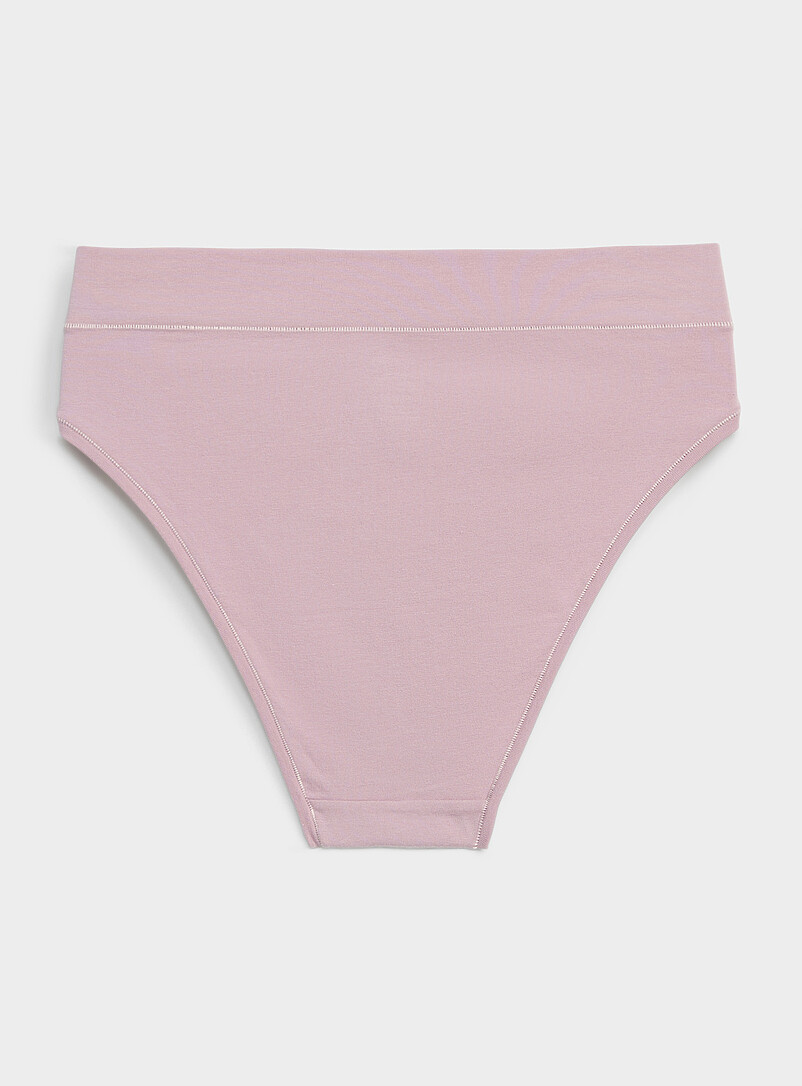 Miiyu Light Grey Plain high-cut bikini panty Cotton for women