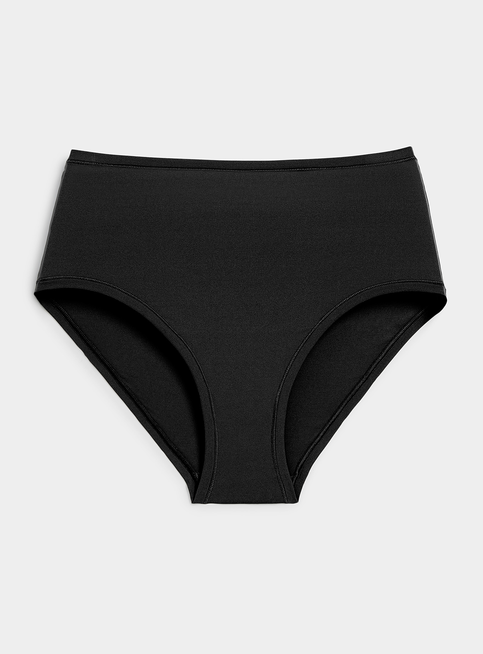 Miiyu Neutral Stretch High-waist Bikini Panty In Black