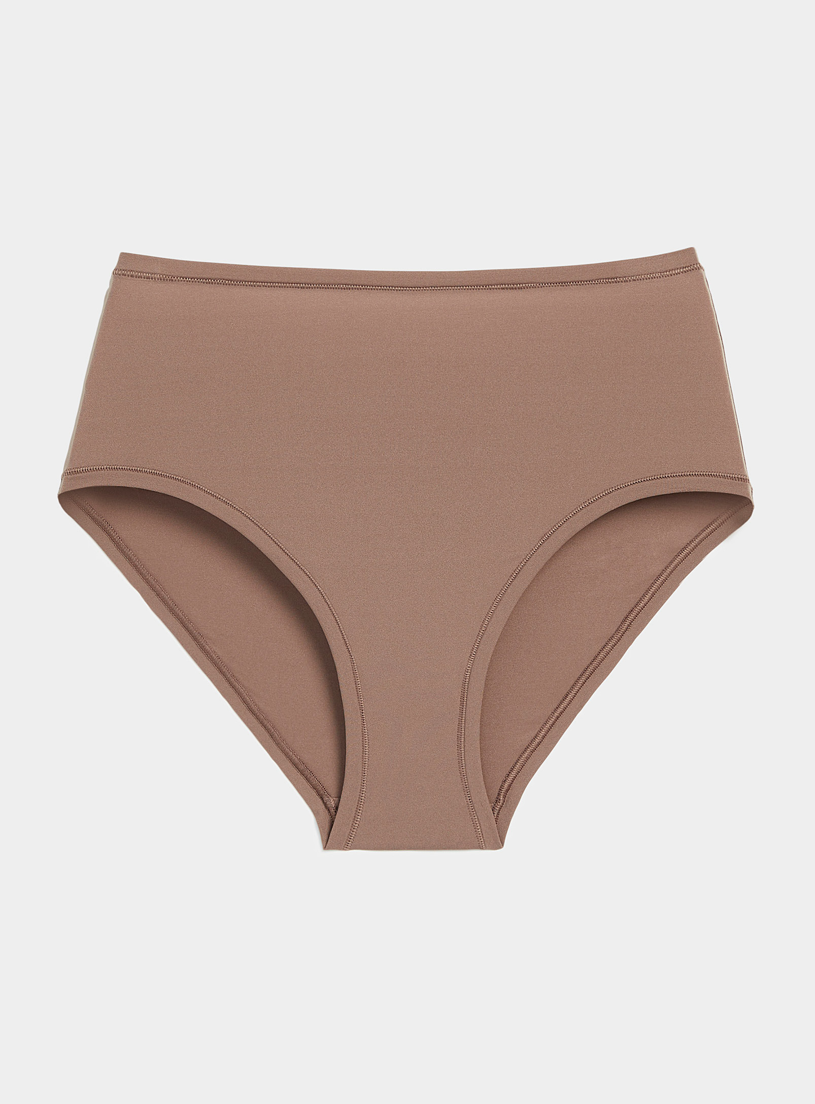 Miiyu Neutral Stretch High-waist Bikini Panty In Brown
