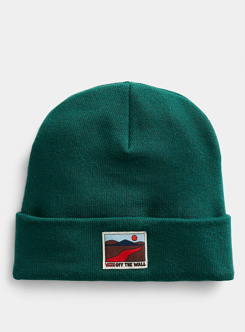 Vans Green Fun embroidery cuffed tuque for women