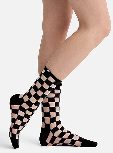 Sheer checkered socks