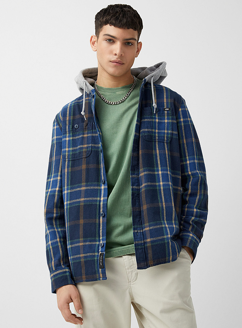 Vans Blue Lopes flannel hooded shirt for men