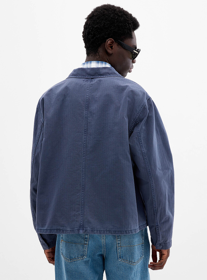 Vans Indigo/Dark Blue Pigment-dyed herringbone twill shacket for men