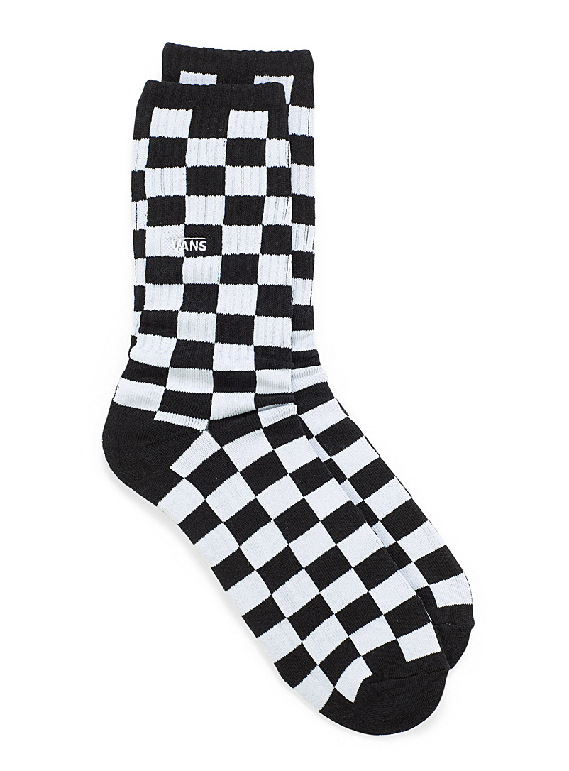 Vans Black and White Checkerboard ribbed socks for men