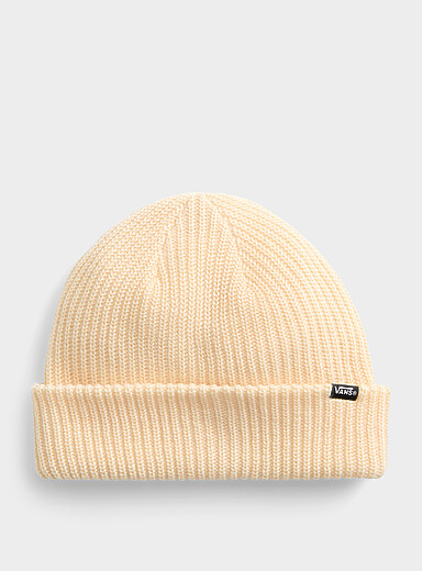 Vans: La tuque roul&eacute;e Core Ivoire - Beige cr&egrave;me pour homme