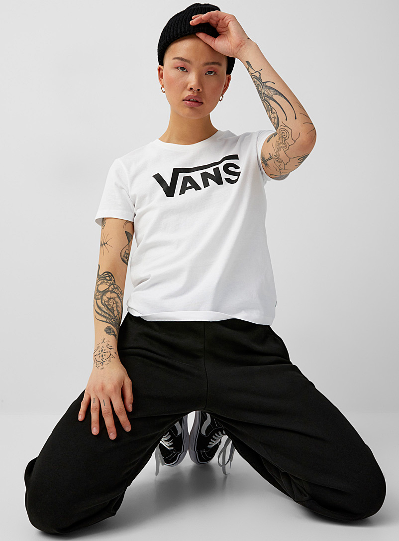 Vans Ivory White Contrast logo T-shirt for women