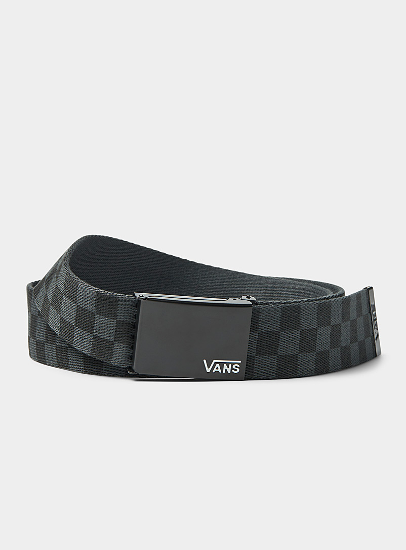 Vans Black and White Depster II web belt for men