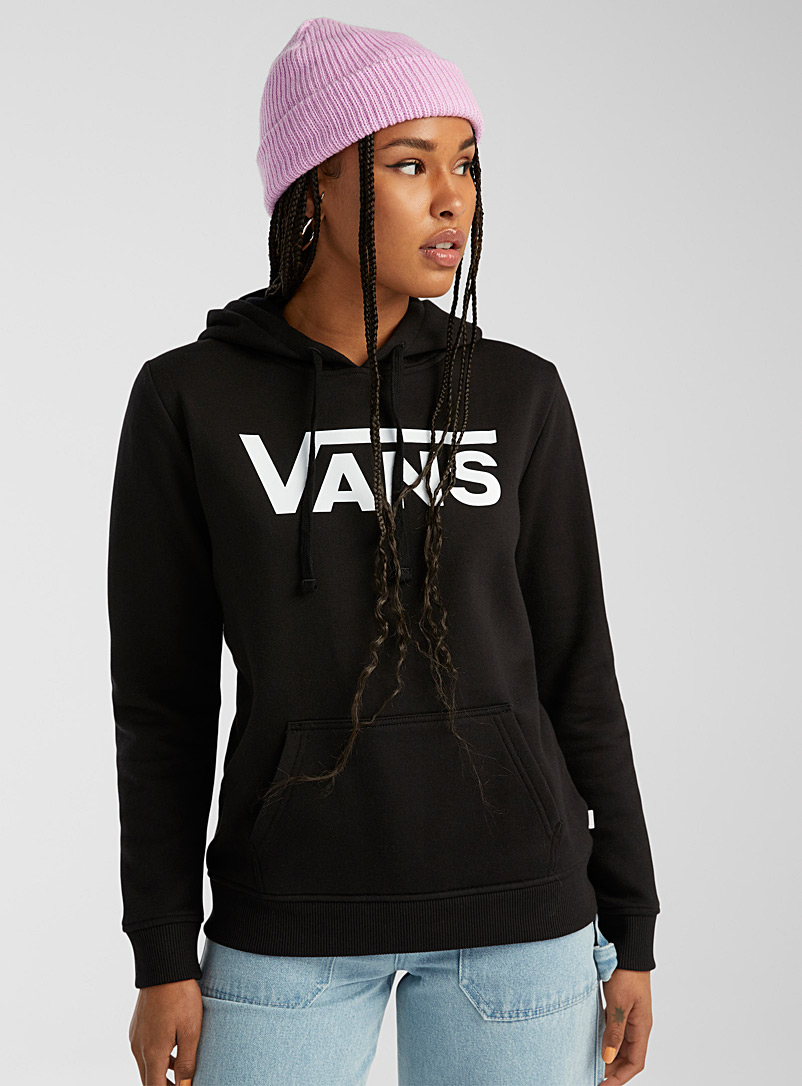 Vans Black Appliqué logo hoodie for women