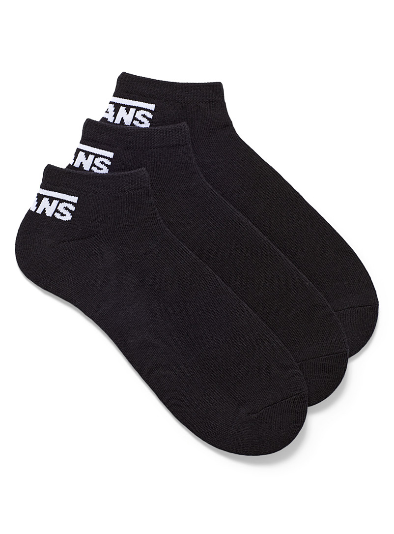Vans Black Classic logo ankle socks 3-pack for men