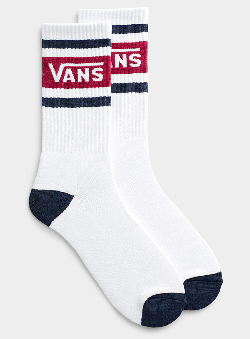 Vans Patterned Red Classic logo ribbed socks for men