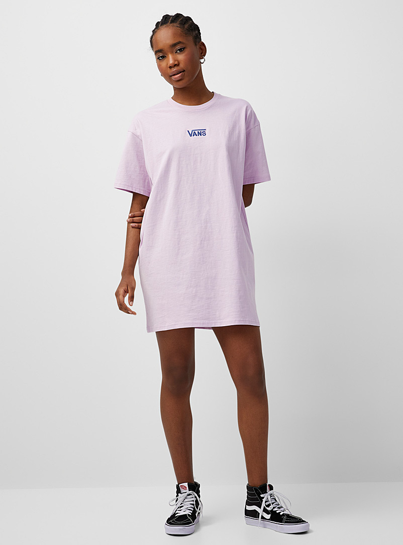 Vans: La robe t-shirt logo brodé Violet pour femme