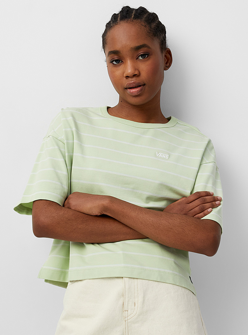 Vans Green Striped mint T-shirt for women