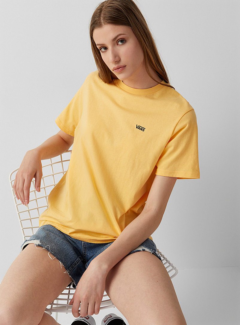 Vans Medium Yellow Colourful signature logo T-shirt for women