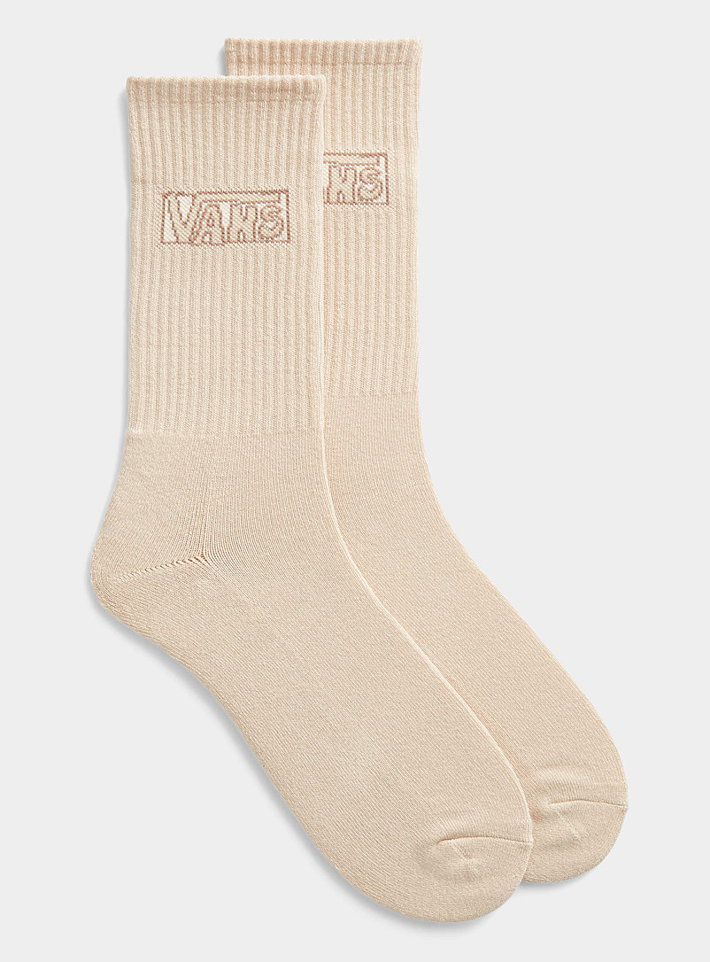 Vans Sand Cream logo jacquard socks for men