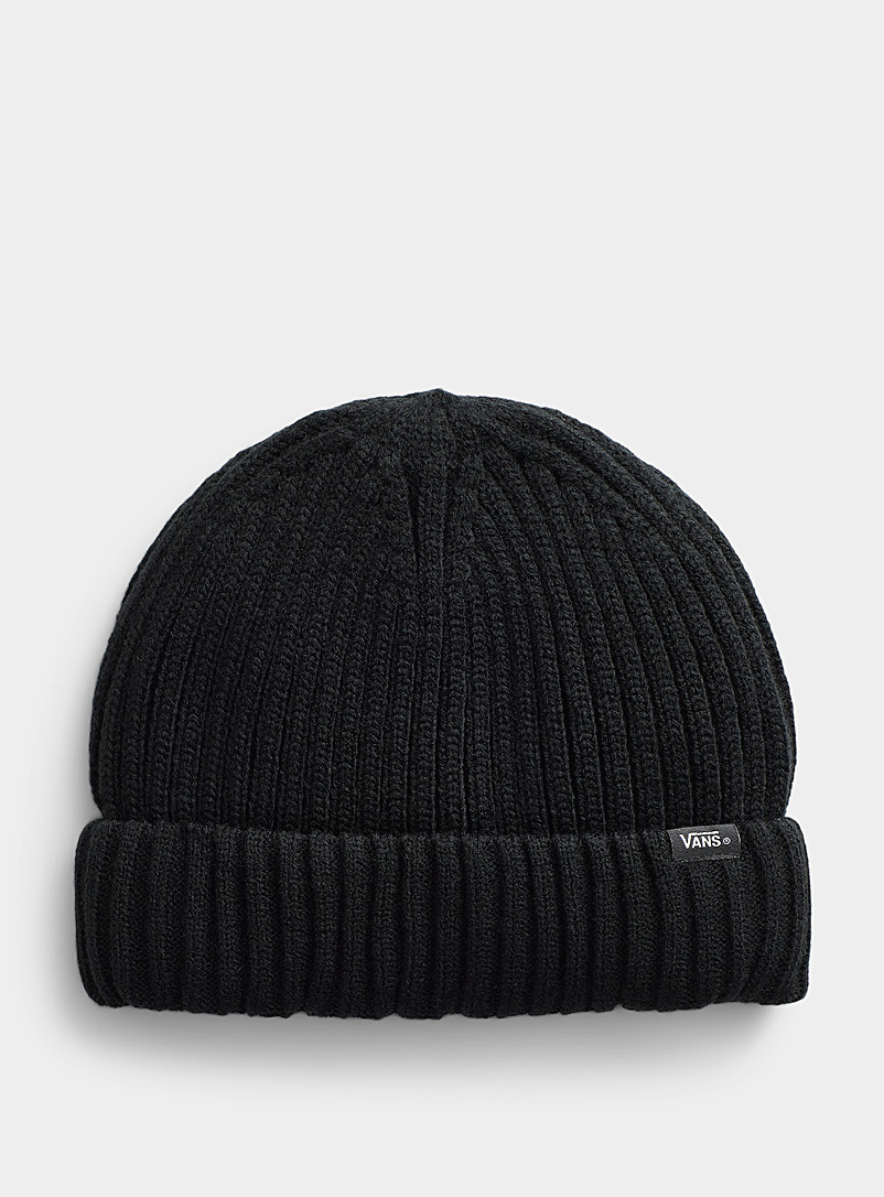 Vans Black Ribbed cuff tuque for men