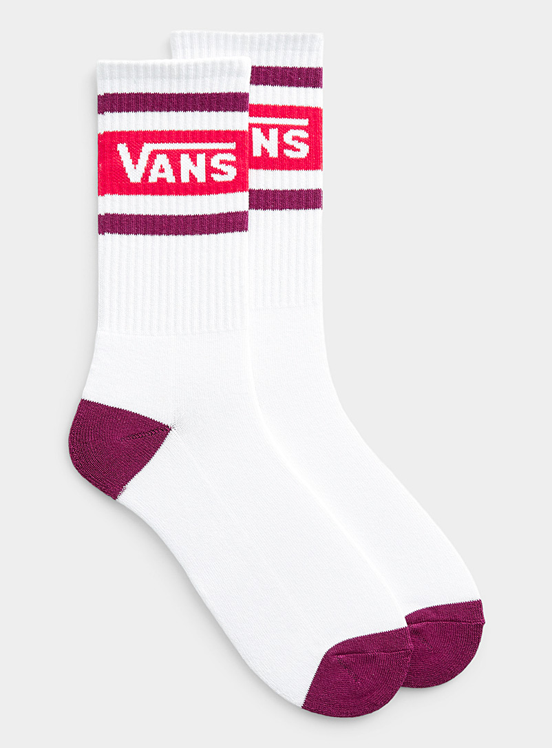 Vans: La chaussette côtelée logo contrastant Blanc pour homme