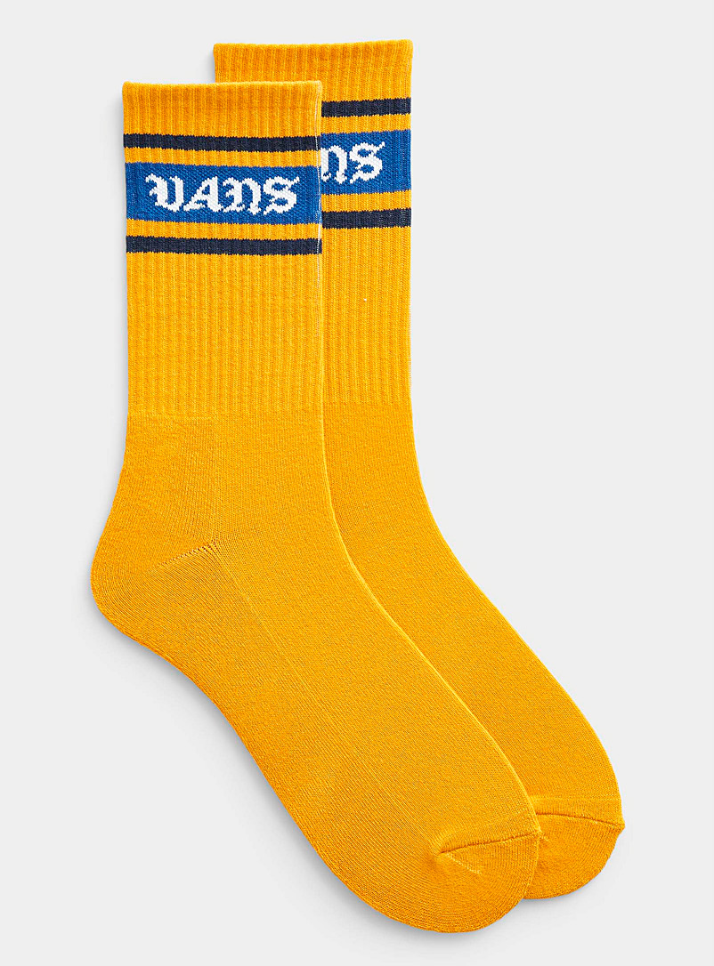Vans Patterned Yellow Mustard yellow jacquard socks for men