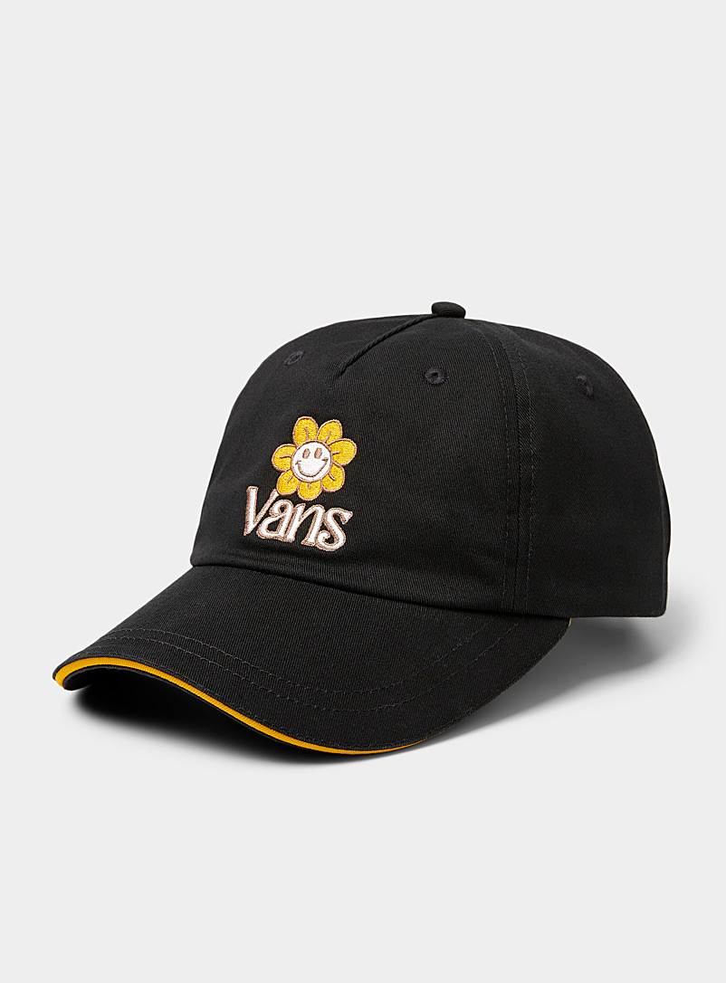 Vans Black Smiling daisy baseball cap for women